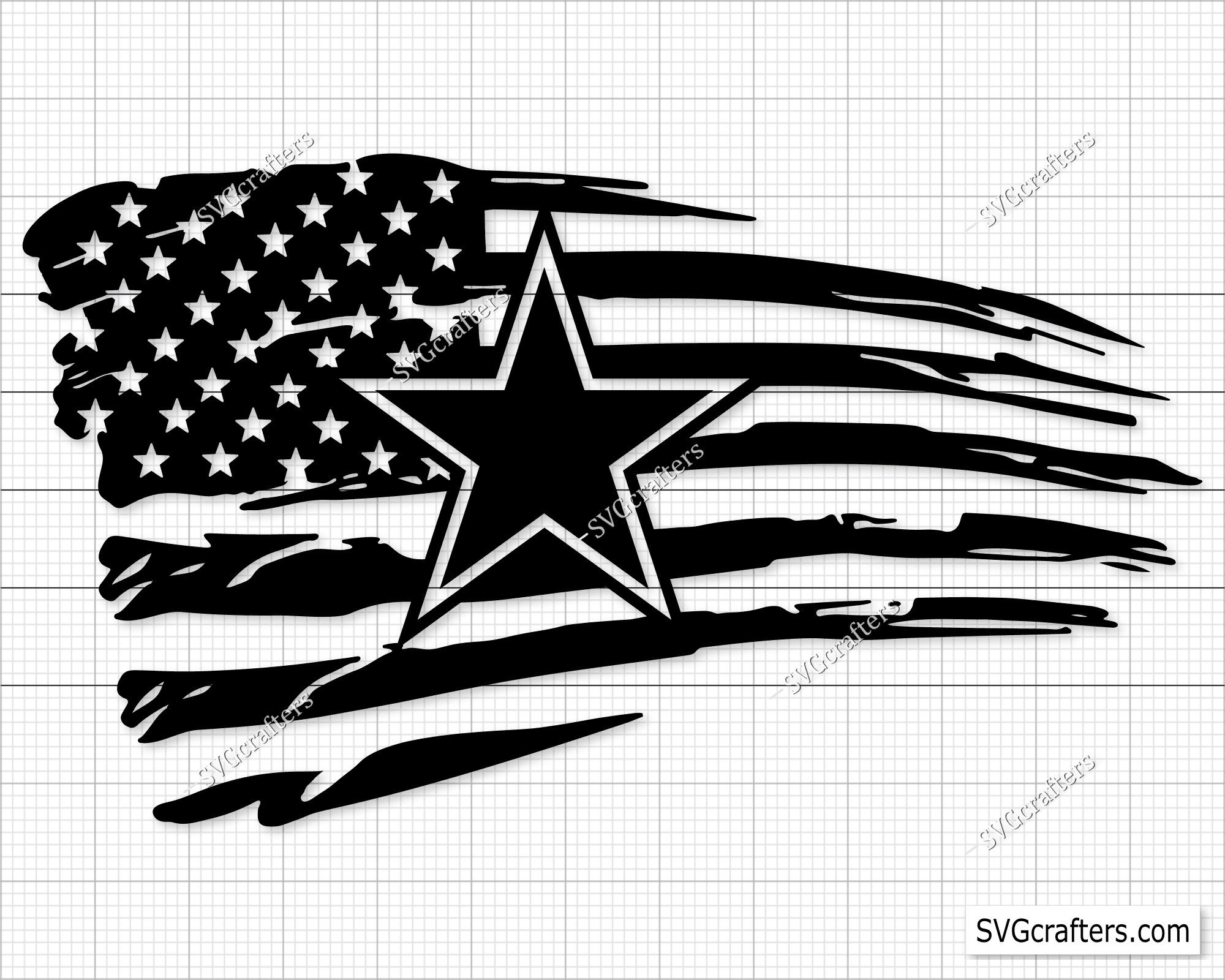 American Flag Star Vector Cut File SVG USA Flag Cut File Etsy