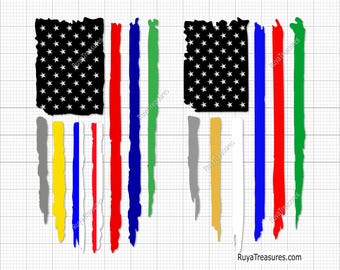 First Responders Flag Svg, 911 Svg, First Responders Svg,Essential Worker Svg, Ems Svg, Police Firefighter EMS Dispatcher Nurse Military Svg