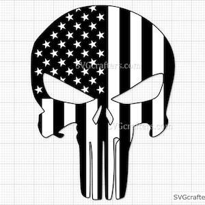Bandiera americana Punisher svg, Punisher svg, teschio Punisher svg, teschio svg, teschio di zucchero svg, il Punisher svg - Stampabile, Cricut e Silhouette