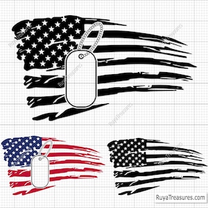 Bandera con placa de identificación Svg, placa de identificación militar Svg, homenaje a soldado Svg, Svg patriótico, Svg bandera de EE. UU., Svg veterano, Svg apoyo a tropas, Svg ejército