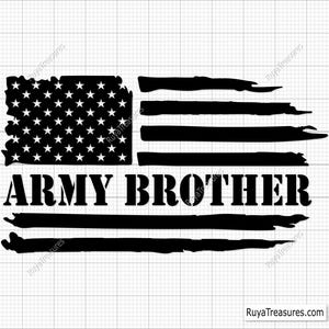 Hermano del ejército Svg Png, Familia militar Svg, Apoyo del ejército de EE. UU. Svg, Hermano soldado Svg, Familia de veteranos Svg, Ejército patriótico Svg, Vida del ejército Svg