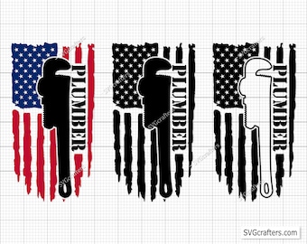 Plumber Svg, Plumber Flag Svg, Plumber Clipart, Mechanic Clipart, Tool Box Svg, Wrench Svg, Construction Svg- Printable, Cricut & Silhouette