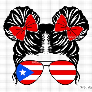 Puerto Rico Kidlife svg, Messy Bun Puerto Rico svg, Puerto rico svg, Puerto rican svg, puerto rico png - Printable, Cricut & Silhouette file