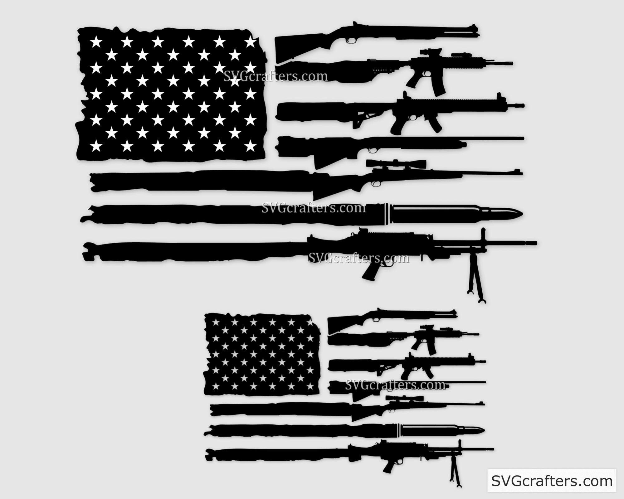 American Gun Flag Svg Rifle Flag Svg Guns Svg 2nd Amendment - Etsy