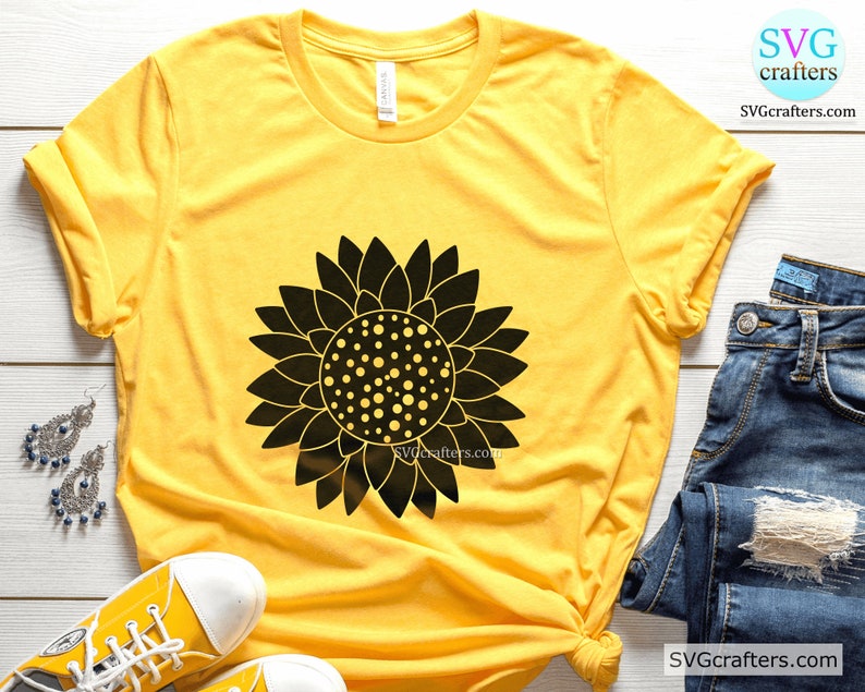 Download Clip Art Art Collectibles Sunflower Vinyl Sunflower Template Printable Sunflower Clipart Sunflowers Svg Sunflower Png Cricut Silhouette Sunflower Svg