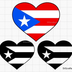puerto rico Herz Flagge svg, puerto rico svg, puerto rico svg, Boricua svg, puerto rico flagge, puerto rico png Printable, Cricut & Silhouette