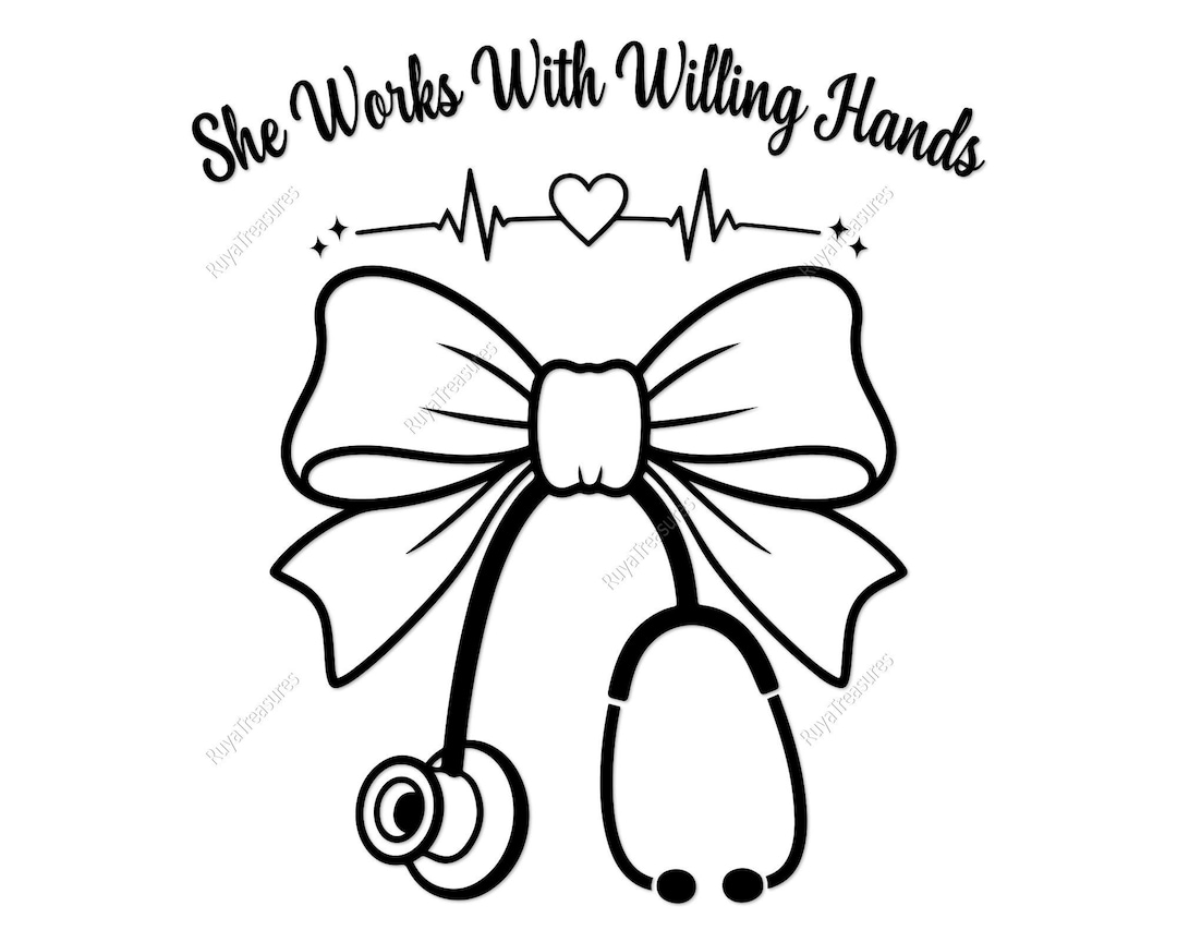 Nurse Stethoscope Bow SVG, Coquette Nurse Design (digital Download) - Etsy