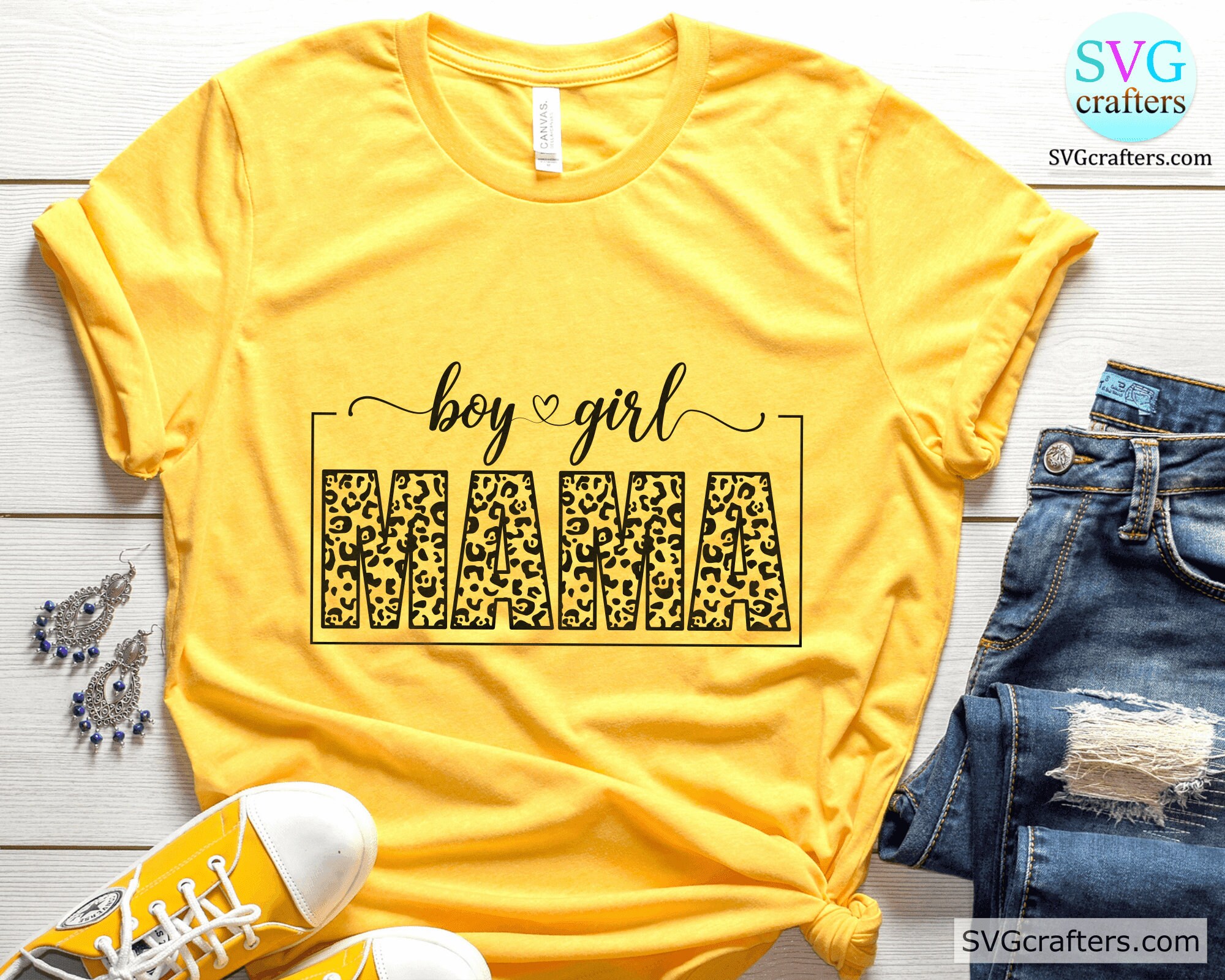 Mom Of Both Svg Boy And Girl Mama Svg Leopard Mama svg Etsy