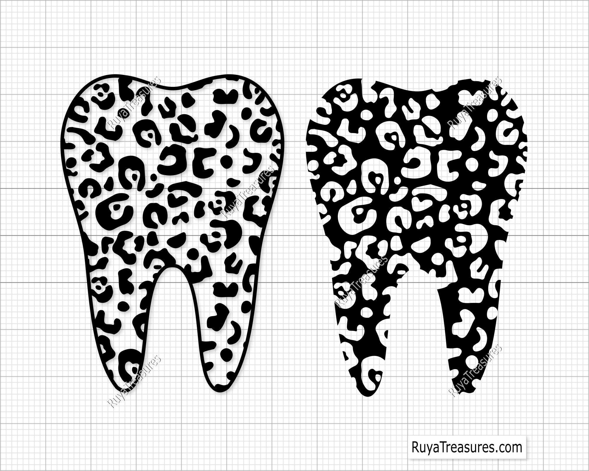 Leopard Teeth Pattern Leopard Print Tooth Svg, Dental Svg, Teeth Svg, Dentist Tooth Svg ...