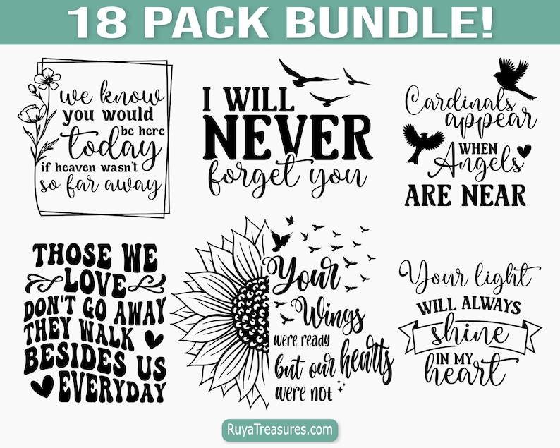Memorial Quotes Svg Bundle
