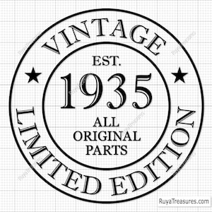 90e verjaardag Svg, 90e Svg, oud nummer 90 Svg, Vintage 1935 verjaardag Svg, verouderd tot in de perfectie Svg - afdrukbaar, Cricut & silhouet snijden bestand