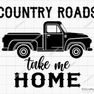 Estradas rurais me levam para casa Svg Png, Música country Svg, Country Svg, Garota country Svg, Música country Svg - Arquivo para impressão, Cricut e Silhouette