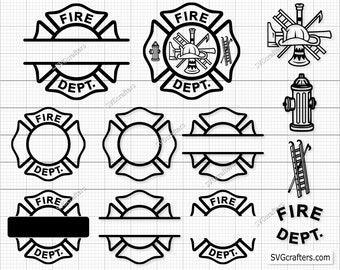 Fire Dept Svg,  Firefighter Svg,  Maltese Cross Svg, Fireman Svg, Fire Department Svg, Fire Fighter Svg -Printable, Cricut & Silhouette File