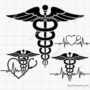 Medical Symbol Svg, Caduceus Svg, Md Svg, Star of Life Svg, Doctor Svg, Nurse Svg, Png, Eps, Dxf, Jpg Instant Digital Download, Nurse Svg