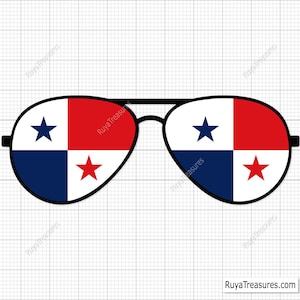 Panamanian Sunglasses Svg Png, Panama Flag Svg, Panama Flag Png, Panameña Svg, Orgullo Panameño Flag, Panama Clipart, Cricut & Silhouette