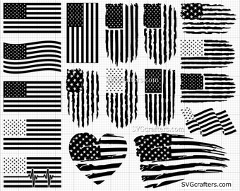 Distressed American Flag SVG | USA Flag Svg | 4th July Svg | USA Flag Silhouette | Grunge Flag Svg | Distressed Flag Svg | Flag Vector
