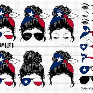 Texas Momlife svg, Mom Life svg, Messy Bun svg, Texas svg, texas state svg, texas png - Printable, Cricut & Silhouette files