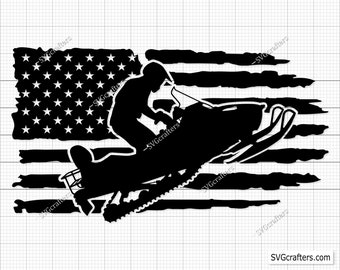 Snowmobile Man Flag SVG, Snowmobile svg, Sledlife svg, skiing svg, Snowmobile life svg, motorcross svg - Printable, Cricut & Silhouette file