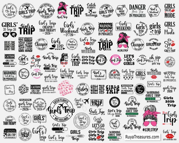 Bundle Girls Trip 2026 Svg, Girls Weekend 2026 Svg, Besties Trip Svg, Girls Vacation Svg, Girls Night Out Svg, Road Trip Svg, Girls Trip Svg