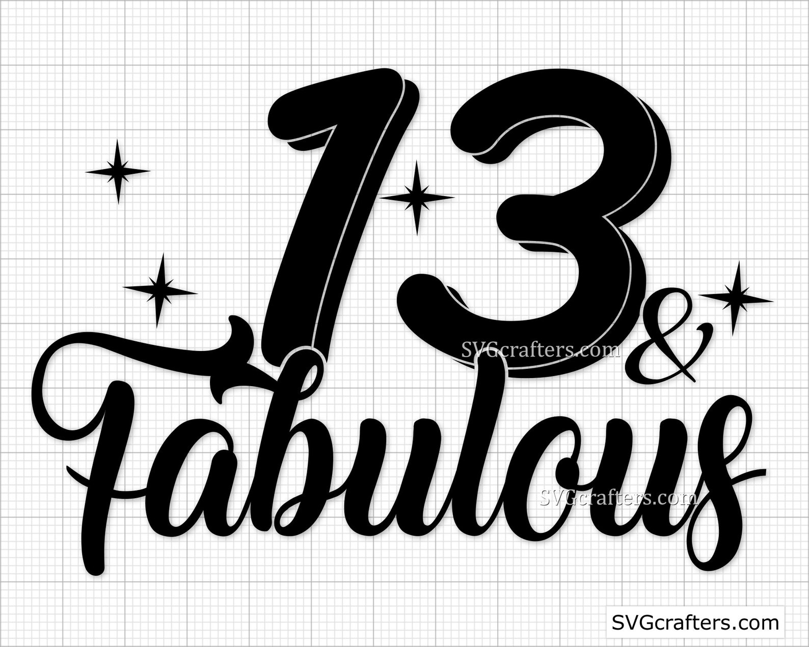 13 and Fabulous Svg 13th Birthday Svg Birthday Girl Svg | Etsy