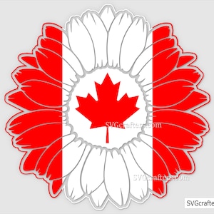 Canada Sunflower svg, Canada svg, Canada Mom svg, Canadian Woman svg, Flag of Canada svg - Printable, Cricut & Silhouette cut files
