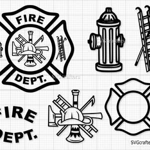 Vigili del fuoco svg, pompiere svg, croce di Malta svg, pompiere svg, dipartimento dei vigili del fuoco svg, pompiere svg - file stampabile, Cricut e Silhouette