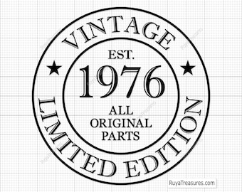 50. Geburtstags-Svg Png, 50. Geburtstags-Svg, gealtert zur Perfektion-Svg, 50 und fabelhaftes Svg, Vintage 1976 Art-Svg - Printable, Cricut & Silhouette Cut-Datei