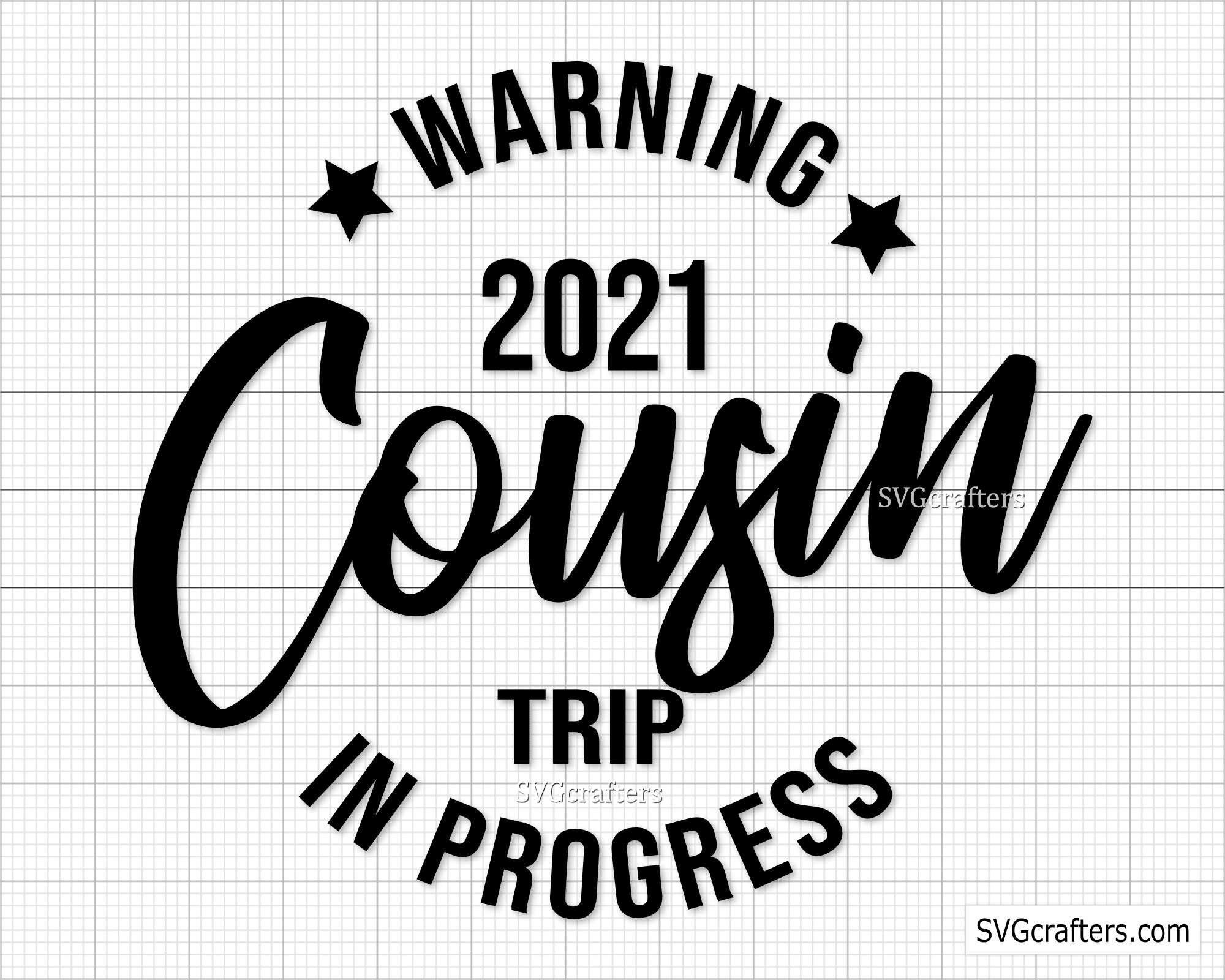Warning Cousin Trip In Progress svg Family trip svg Family Etsy