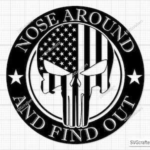 Neus rond FAAFO Punisher vlag Svg Png, Punisher Skull svg, 2e amendement svg, Punisher vector, Guns svg - afdrukbaar, Cricut & silhouet