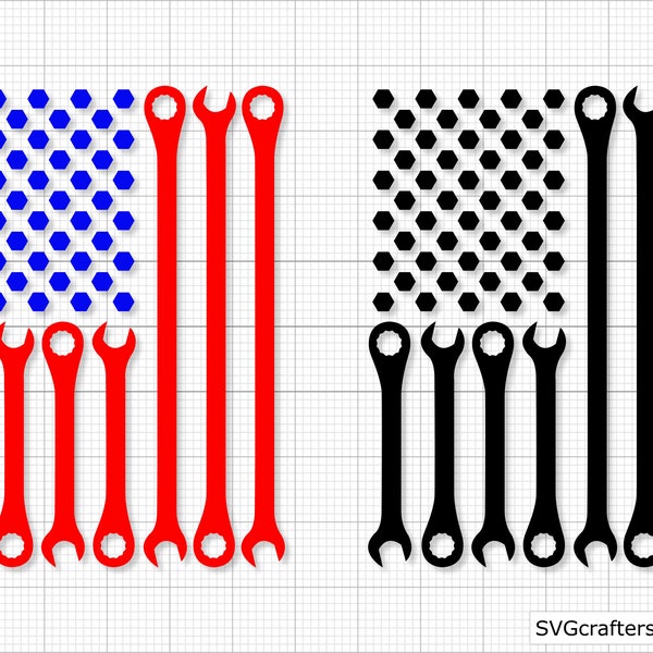 Wrench Flag svg, Mechanic svg, mechanic clipart, mechanic shirt, wrench svg,  dad svg, mechanic shirt svg - Printable, Cricut & Silhouette