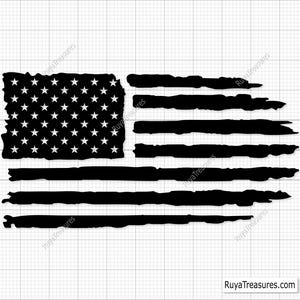 Distressed American Flag Svg