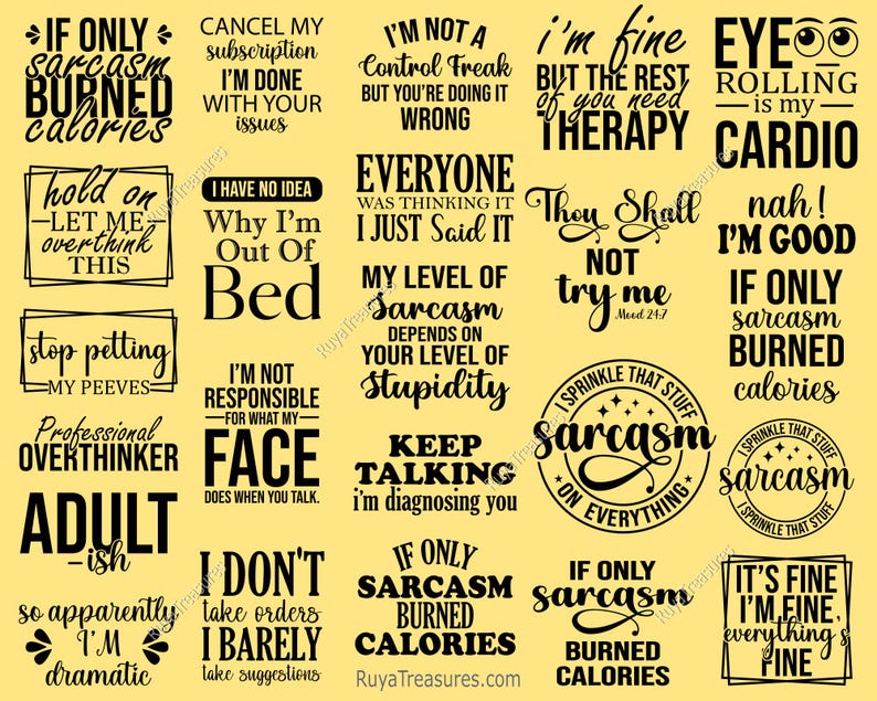 Sarcastic Quotes Bundle Svg