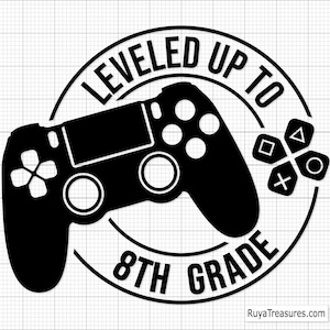 Leveled up To 8th Grade Svg, Oitava Série Svg, Volta às Aulas Svg, Camiseta da 8ª Série, Clipart da 8ª Série - Arquivo para impressão, Cricut e Silhouette