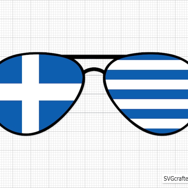 Greek Flag Sunglasses Svg Etsy