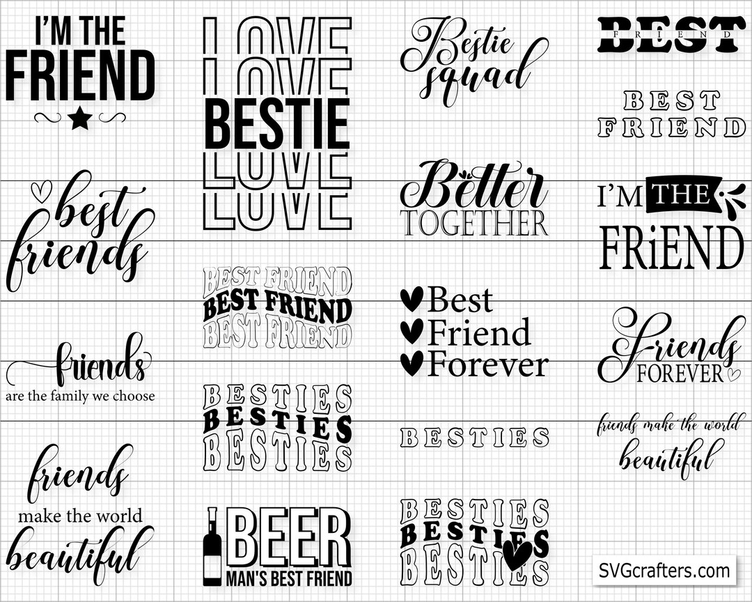 Friends Svg Bundle Bff Svg Best Friend Svg Besties Svg Etsy