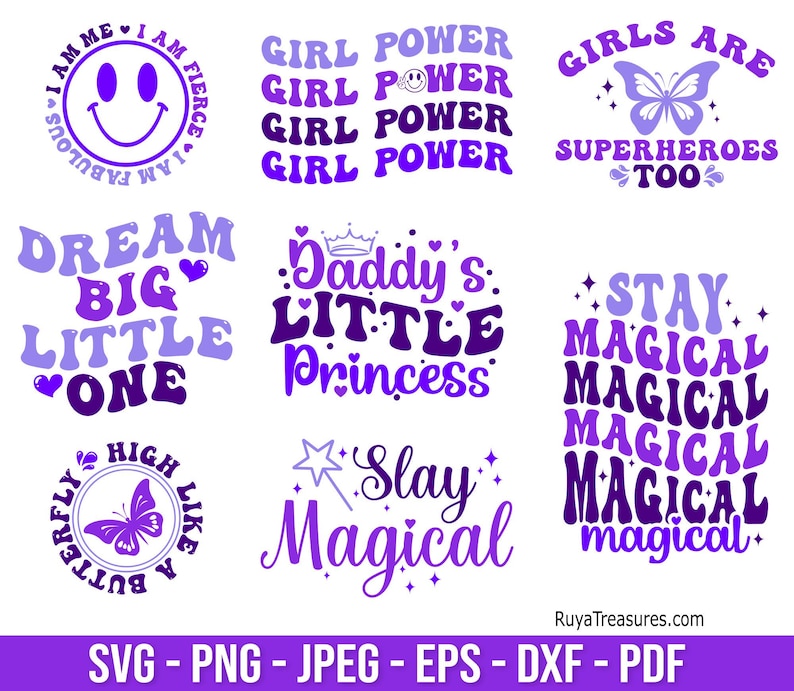Retro Little Girl Svg Bundle