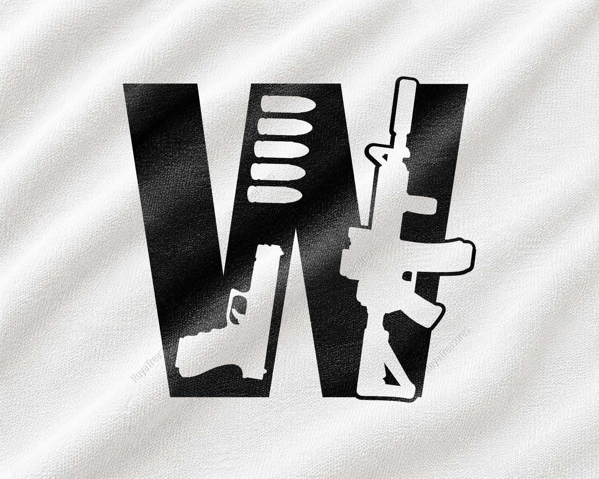Typography Gun Design Gun Alphabet SVG, 2nd Amendment Letter Font Design, Tactical Rifle ...