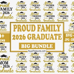 Paquete SVG de la orgullosa familia de graduados de 2026, SVG de la orgullosa familia de graduados, SVG de la clase de 2026, SVG de la clase de 2026, SVG de la familia de graduados