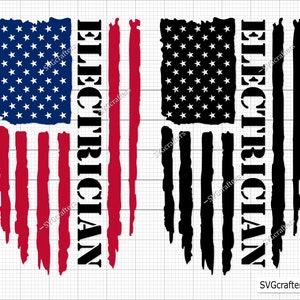 Electrician Flag Svg Png, Lineman Flag svg, Electrician  svg, Lineman svg, Powerline svg, Lightning Bolt Svg, Linemen Svg, labor day svg