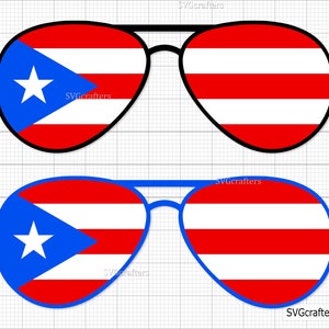 Gafas de sol puertorriqueñas svg, puerto rico svg, puerto rico svg, bandera puerto rico, puerto rico png - Imprimible, Cricut y Silhouette