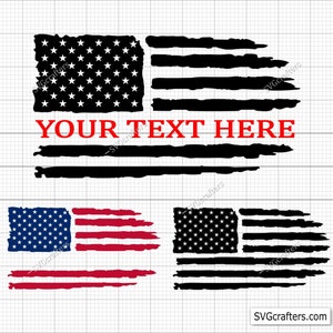 Personalize it Distressed flag svg, American flag svg, 4th of july svg, fourth of july svg, grunge flag svg - Printable, Cricut & Silhouette