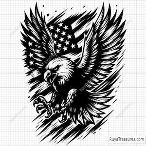 Águia voando com bandeira dos EUA SVG, Águia americana SVG, Pássaro patriótico SVG, 4 de julho SVG, Bandeira da águia SVG, Dia da Independência SVG, Liberdade SVG