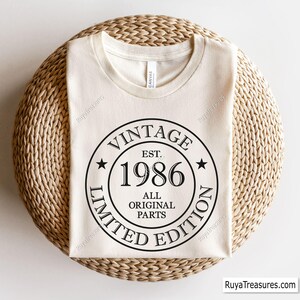 40th Birthday Vintage 1986 Limited Edition Svg