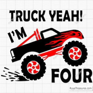 Camion ouais j'ai 4 ans Svg Png, camion ouais Svg, 4e anniversaire Svg Png, anniversaire garçon chemise Svg, quatrième Svg, 4e anniversaire garçon Svg, quatre ans Svg
