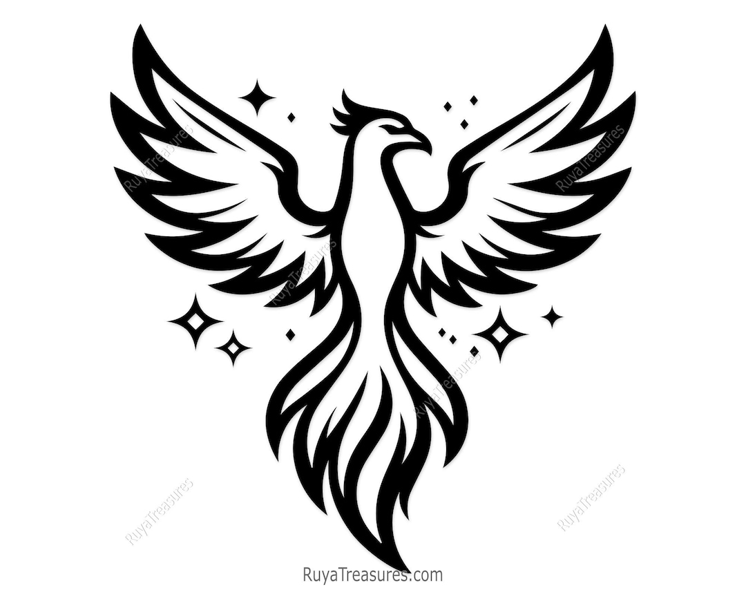 Phoenix Bird Svg, Rising Phoenix Symbol of Rebirth and Strength ...