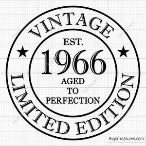 60th Birthday Svg, 60th Svg, Old Number 60 Svg, 60th Cut File for Cricut, Aged to Perfection Svg, Vintage 1966 Svg, Cricut & Silhouette File