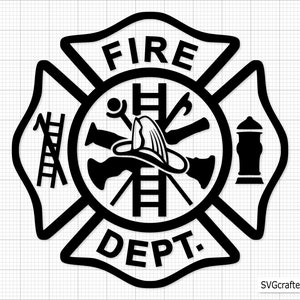 Fire Dept svg,  Firefighter svg,  Maltese Cross svg, fireman svg, fire department svg, fire fighter svg -Printable, Cricut & Silhouette file