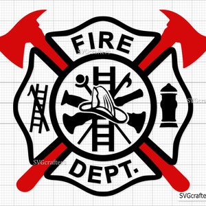 Vigili del fuoco svg, pompiere svg, croce di Malta svg, pompiere svg, dipartimento dei vigili del fuoco svg, pompiere svg - file stampabile, Cricut e Silhouette