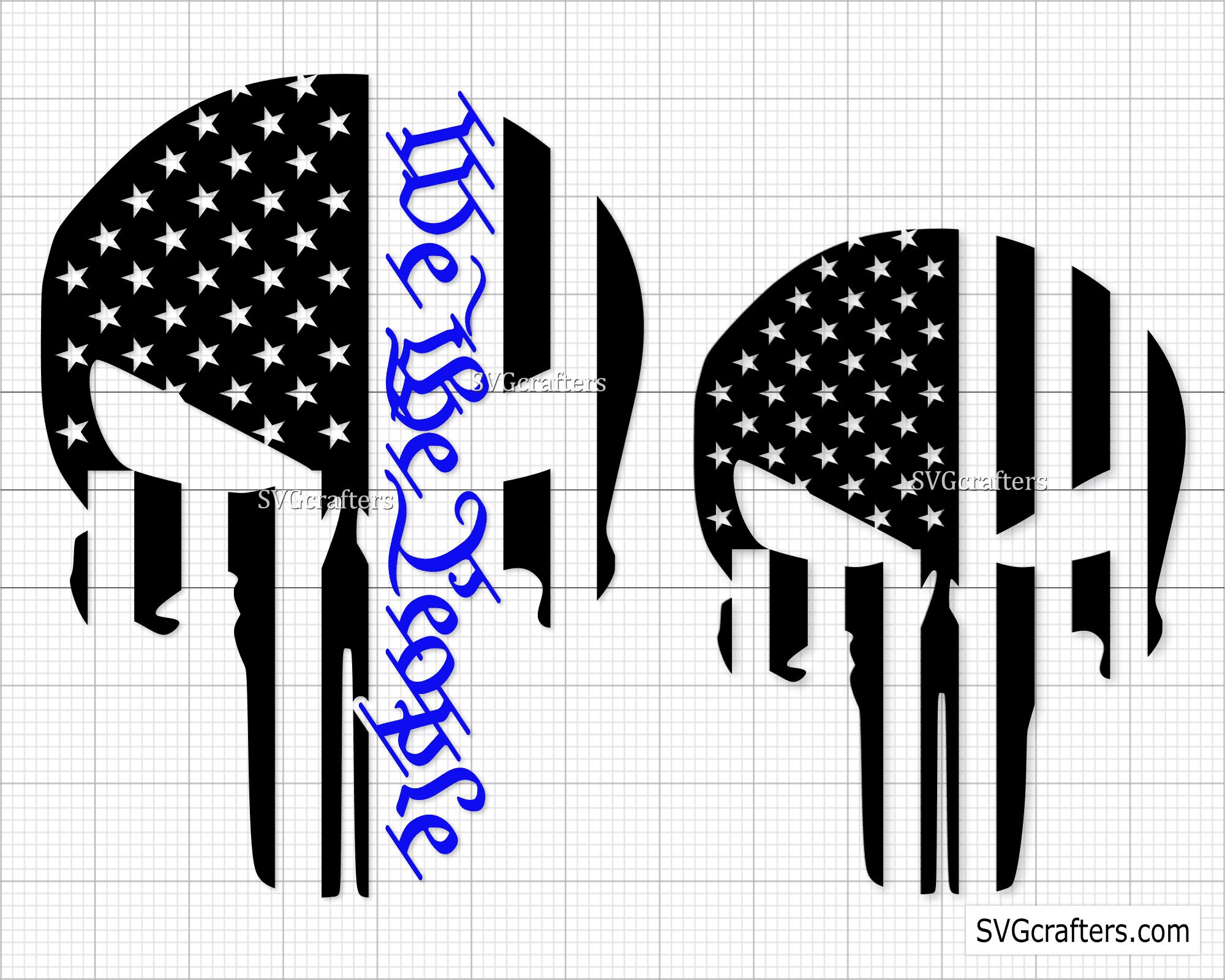 The Punisher We The People Blue Line svg, Police svg, thin blue line svg,  police officer svg,  police svg, - Printable, Cricut & Silhouette