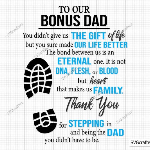 A nuestro bono papá, hiciste mi vida mejor svg, Bonus Dad svg, Step dad svg, dad svg, fathers day svg -Imprimible, Cricut & Silhouette cut file